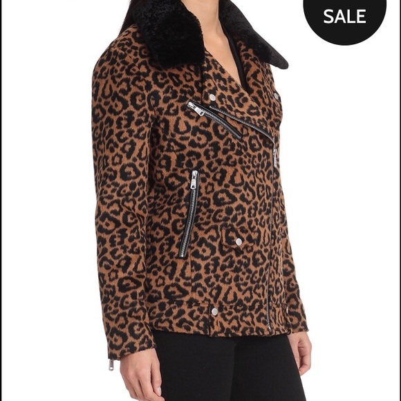🎁NWT Avec Les Filles Leopard Wool Blend Coat S - Picture 7 of 9